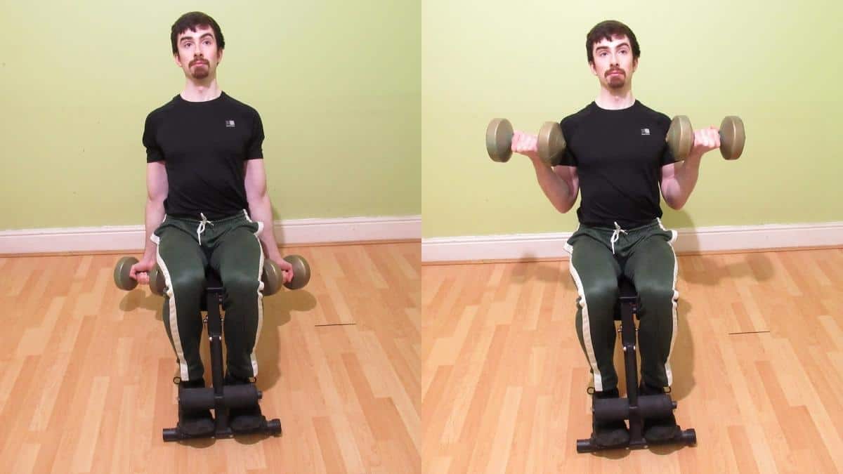 How to perform seated dumbbell curls for your biceps