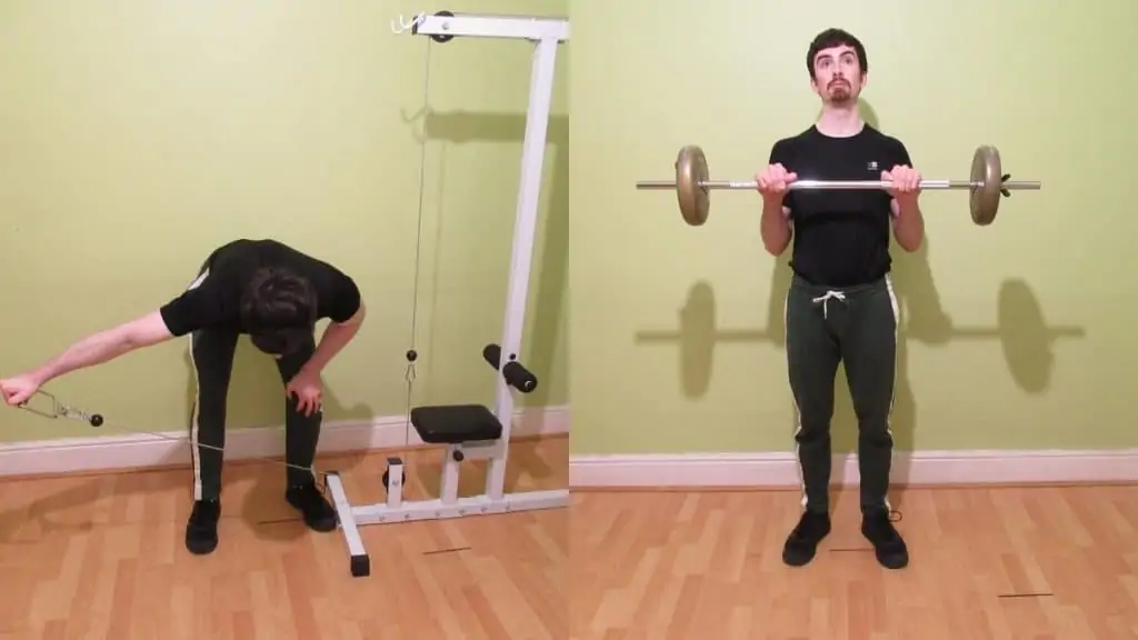 A man doing a shoulder bicep workout