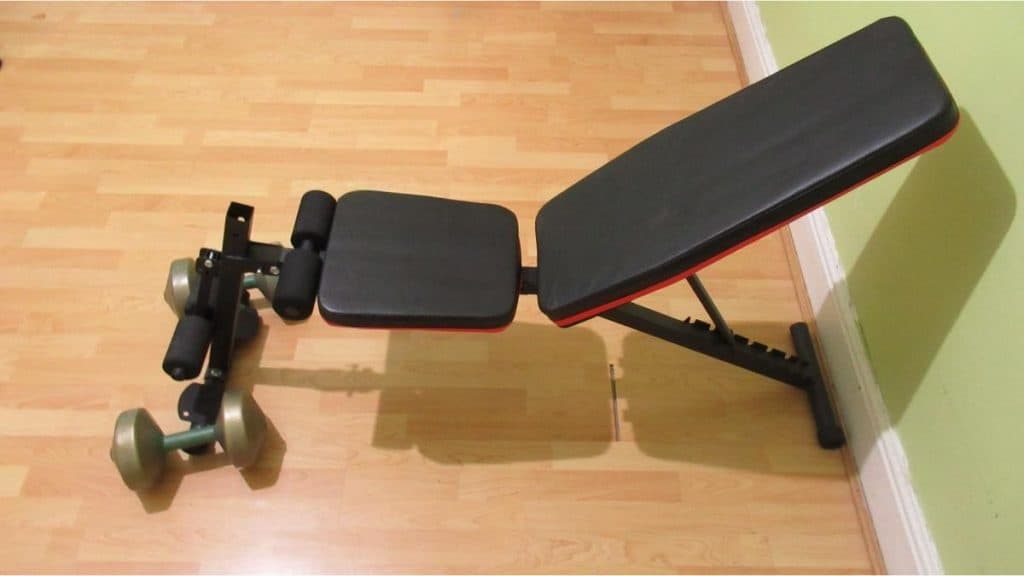 The setup for a sitting hammer curl