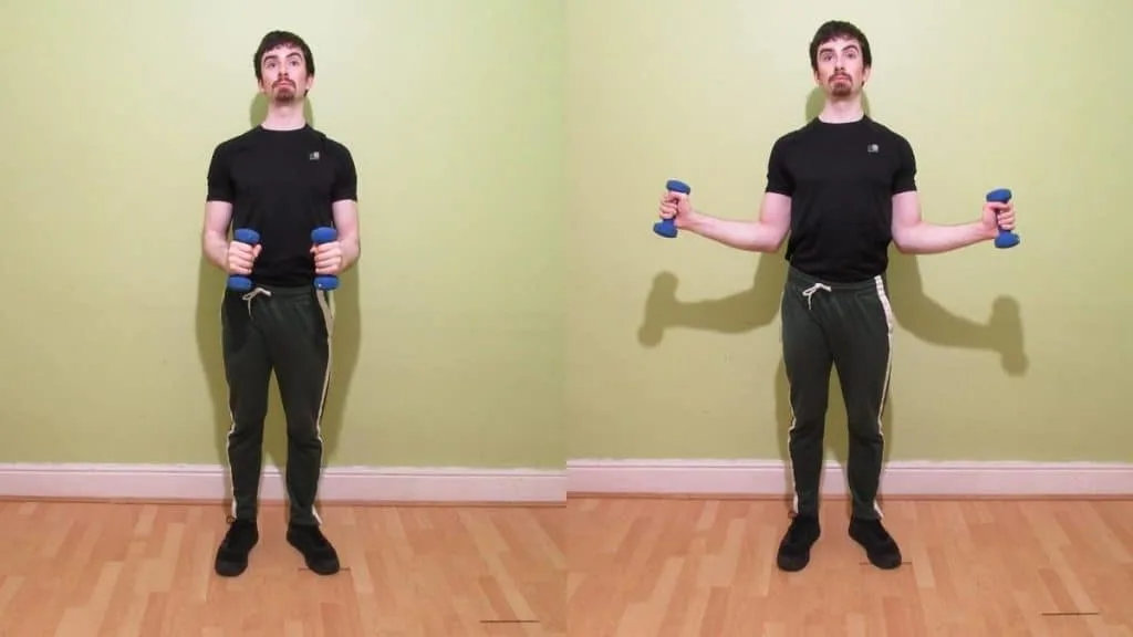 A man demonstrating a good drill to do if tricep extensions hurt your shoulder