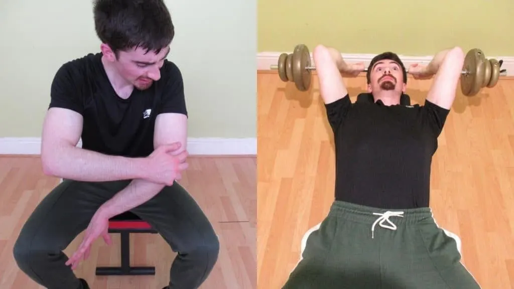 A man performing a tricep pushdown vs extension comparison