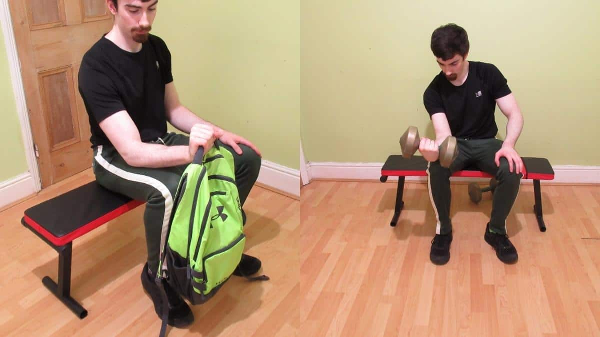 A man demonstarting the best forearm workout at home that you can possibly do