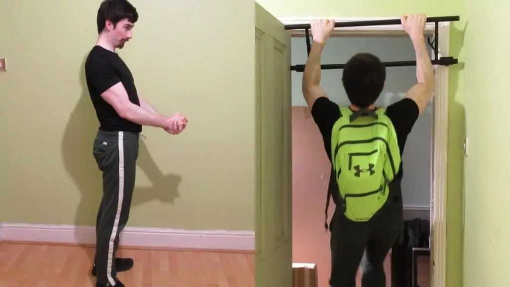 A man doing some exercises during a body weight forearm workout