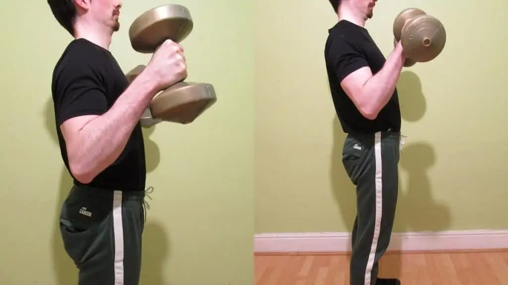 A man performing some brachioradialis training