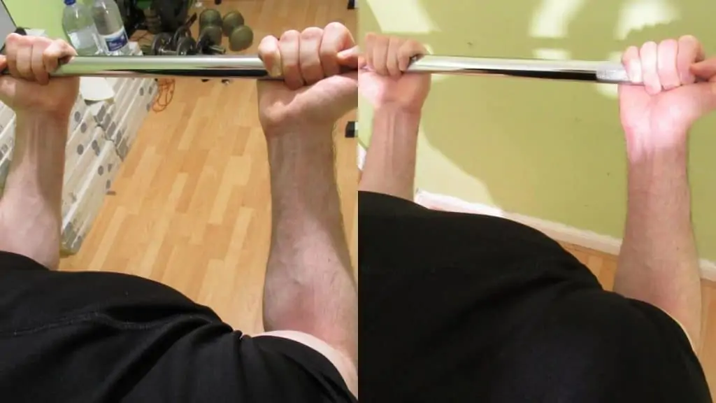 A man showing how bicep curls work your forearm muscles