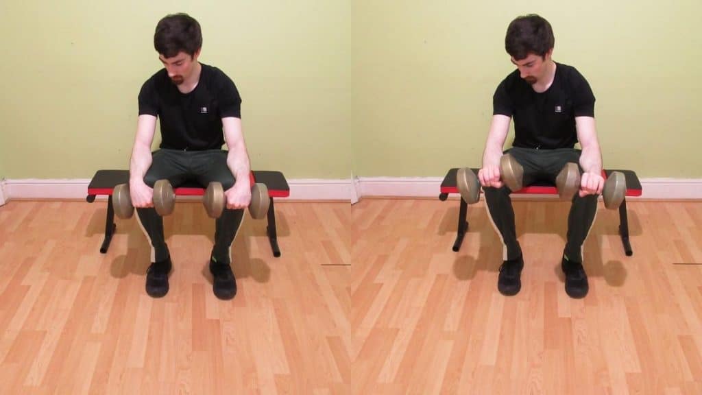 A man performing some extensor carpi radialis brevis exercises