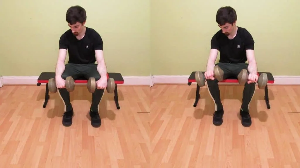 A man doing a extensor carpi ulnaris exercise