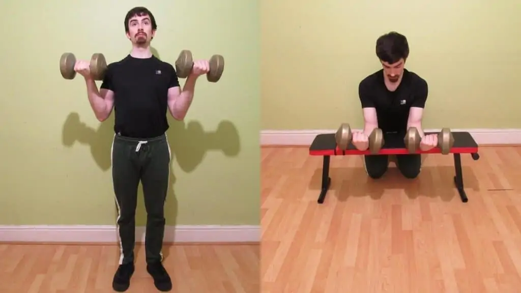 A man doing a forearm bicep workout