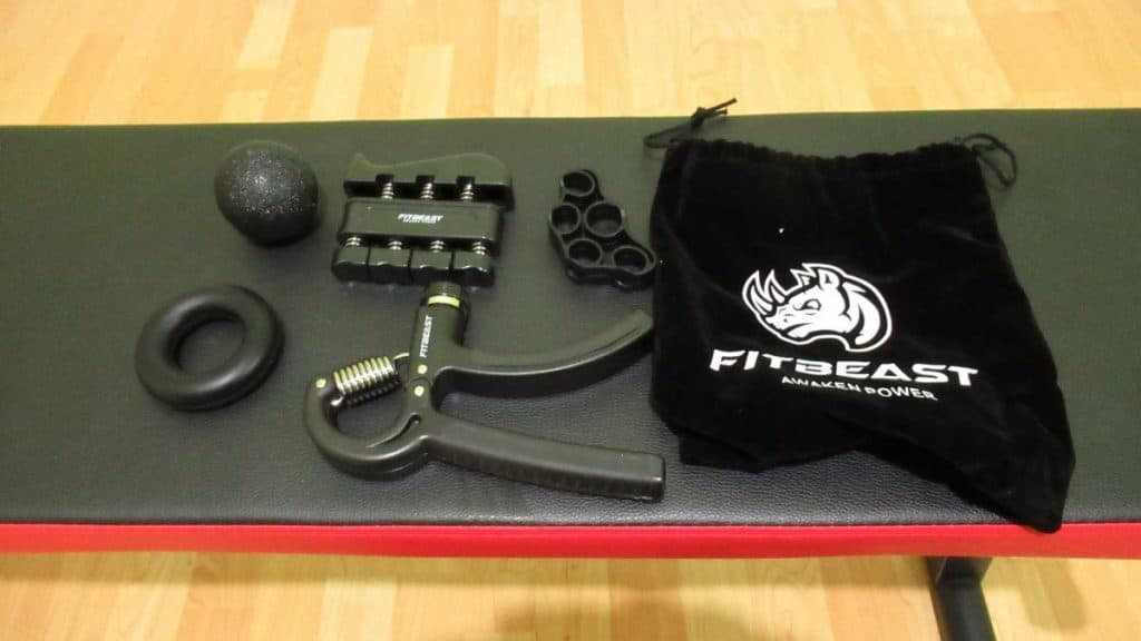 Forearm builder products including a grip trainer