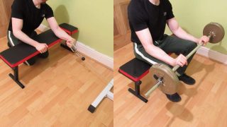 A man demonstrating some good forearm exercises for arm wrestling