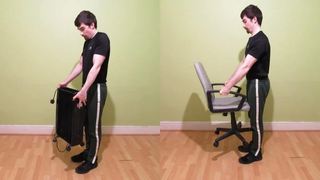 A man doing some forearm exercises without any equipment