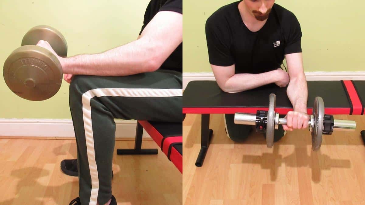 A man performing some forearm extensor strengthening exercises
