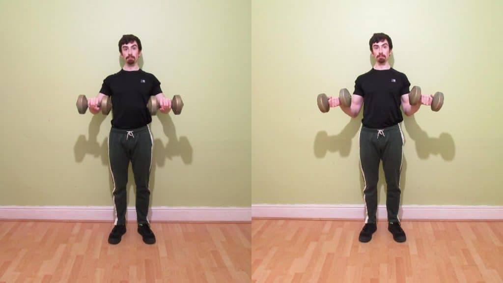 A man doing some forearm pronation and supination exercises