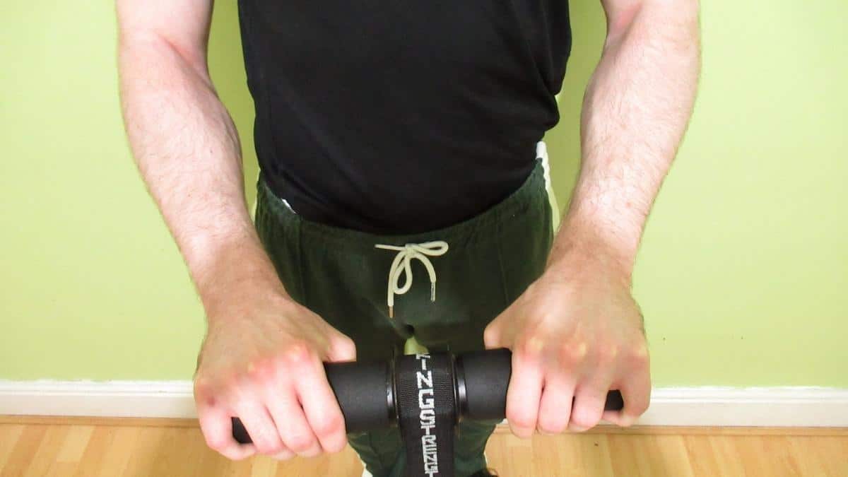 A man using a forearm roller