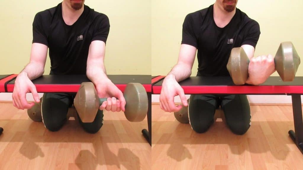 A man demonstrating how to build forearm muscle the right way