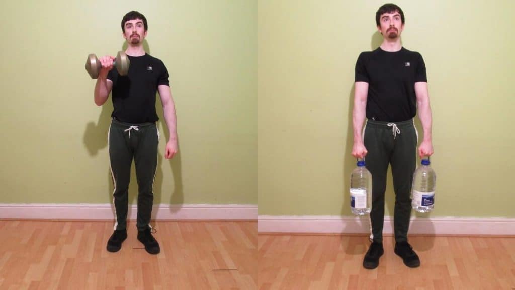 A man demonstrating how to get bigger forearms at home