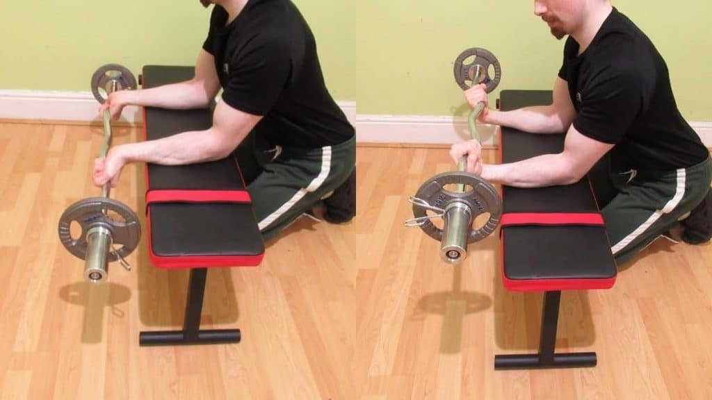 A man showing how to workout your forearms correctly