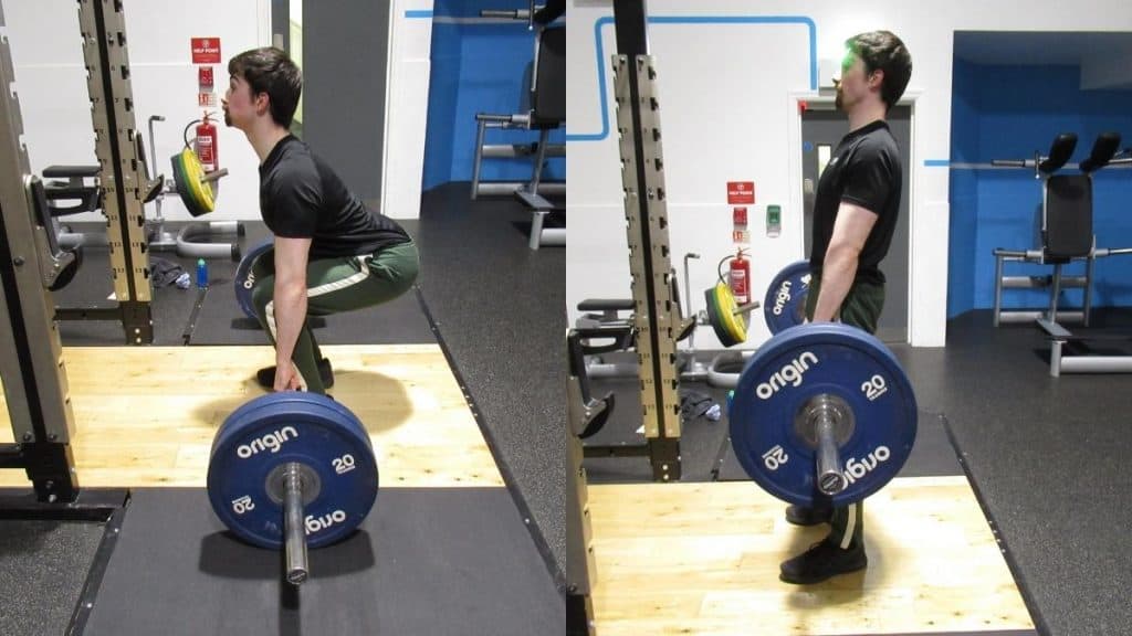 A man doing a deadlift at the gym