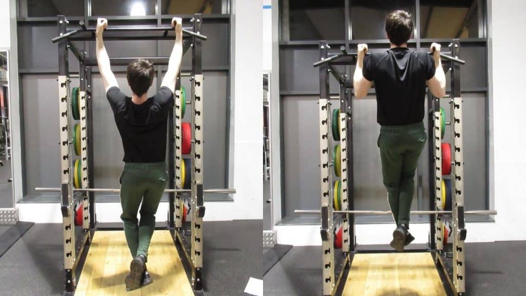 A man doing neutral grip pull ups