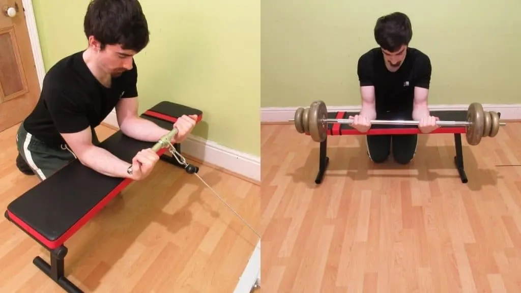 A man demonstrating some good plate wrist curl alternatives