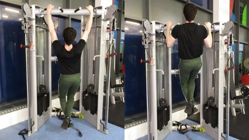 A man demonstarting how to perform pull ups for your forearms