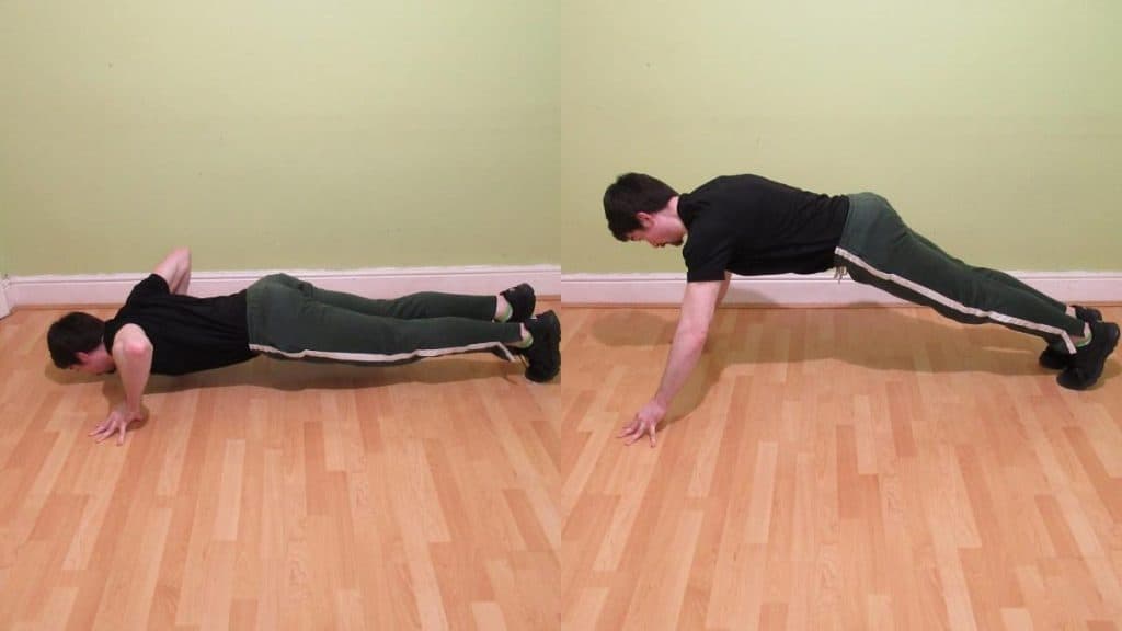 A man showing how to do pushups for forearm growth