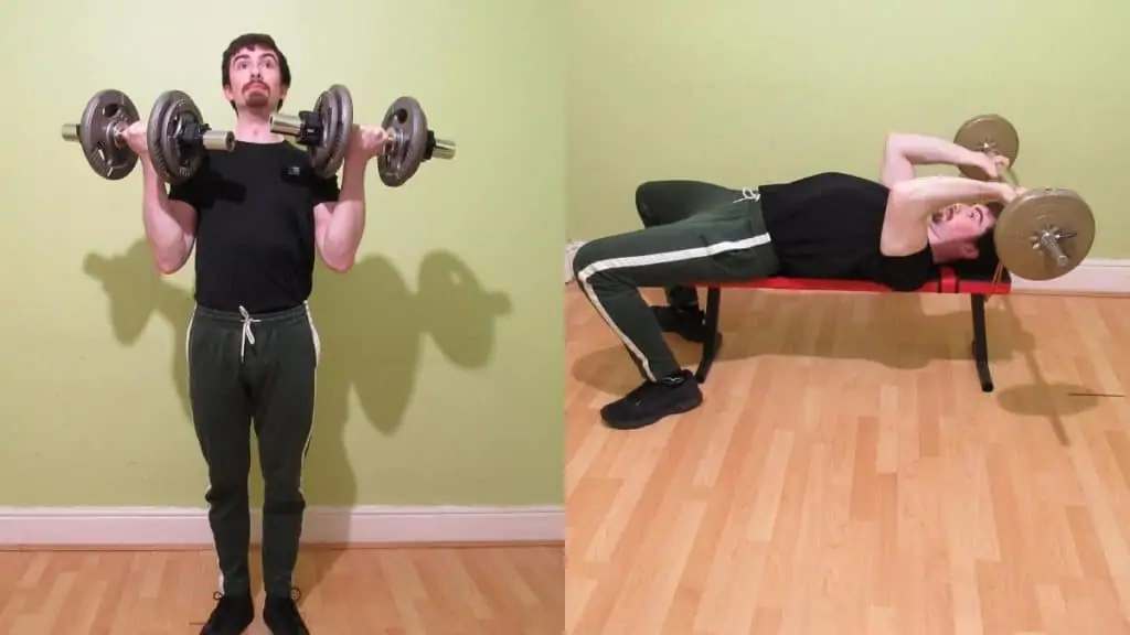 A man demonstrating some shoulder and forearm workout alternatives