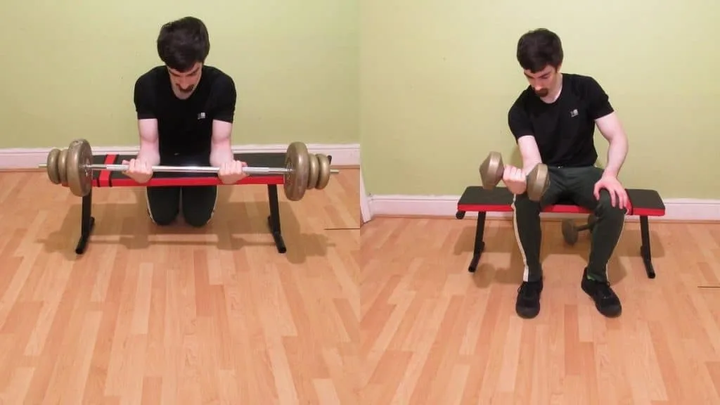 A man demonstrating some standing wrist curl alternatives