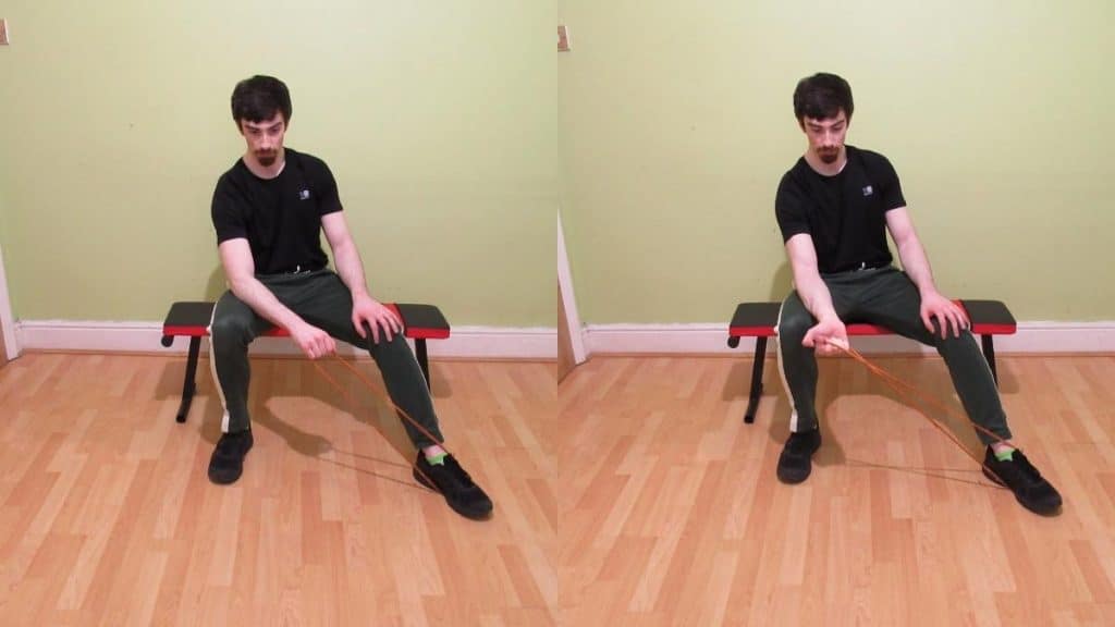 A man performing some supination exercises for his forearm