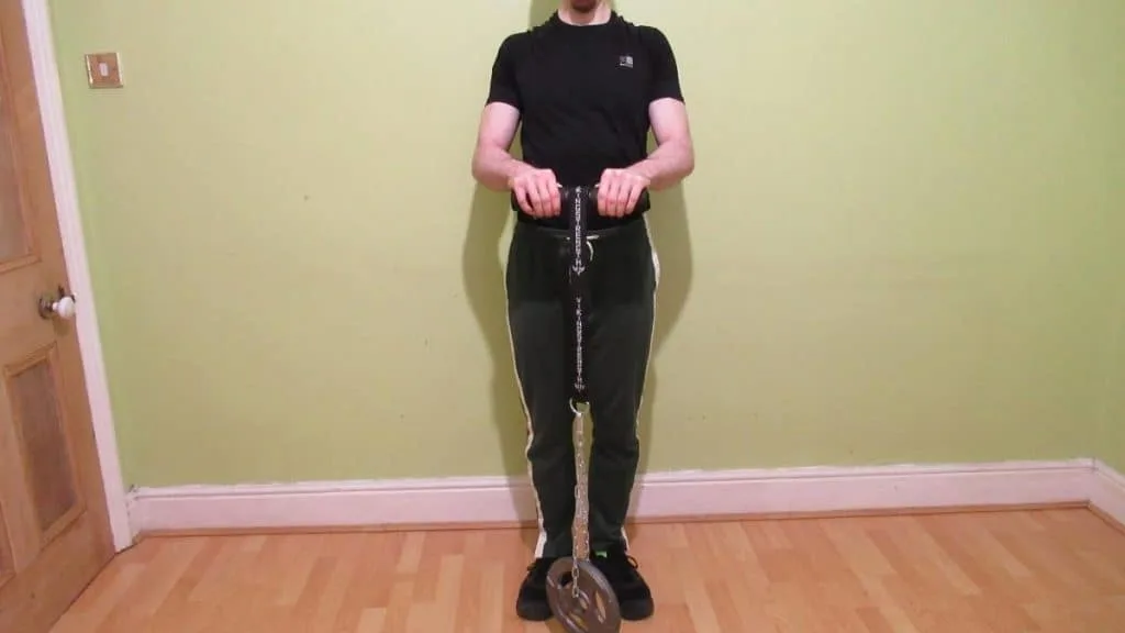 A man using his Viking Strength wrist roller