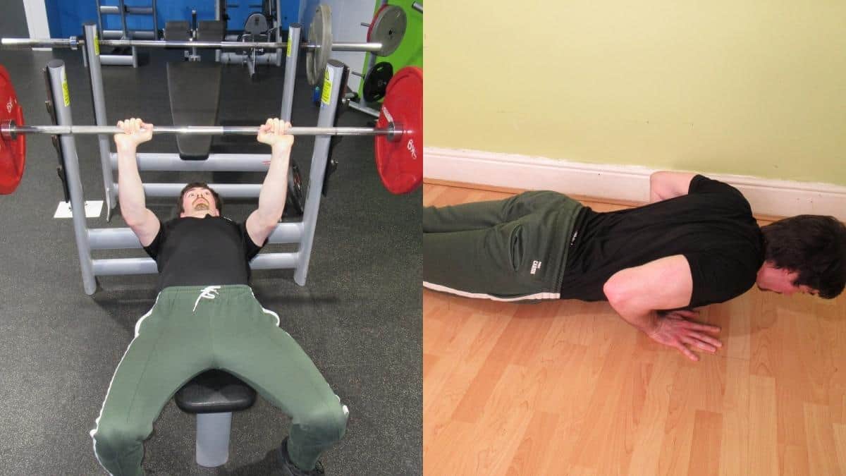 A man showing some alternatives to tricep dips