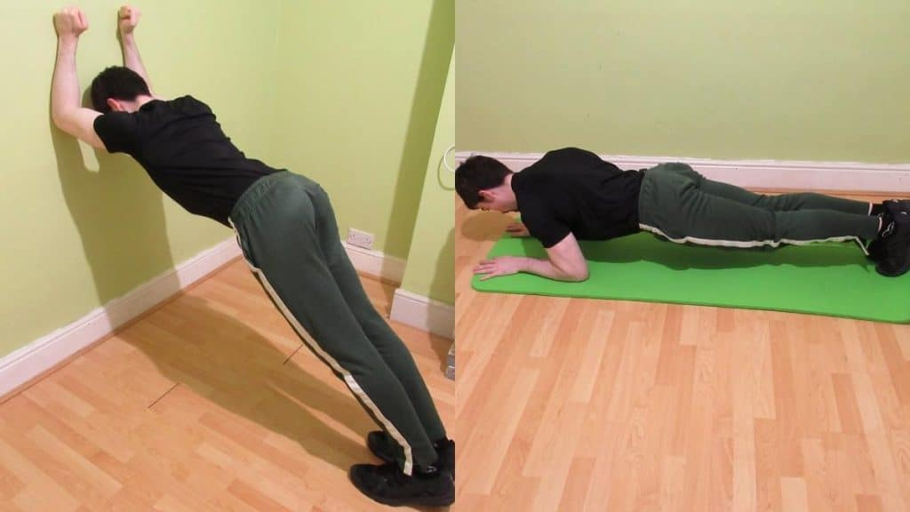 A man demonstrating two of the best bodyweight triceps exercises