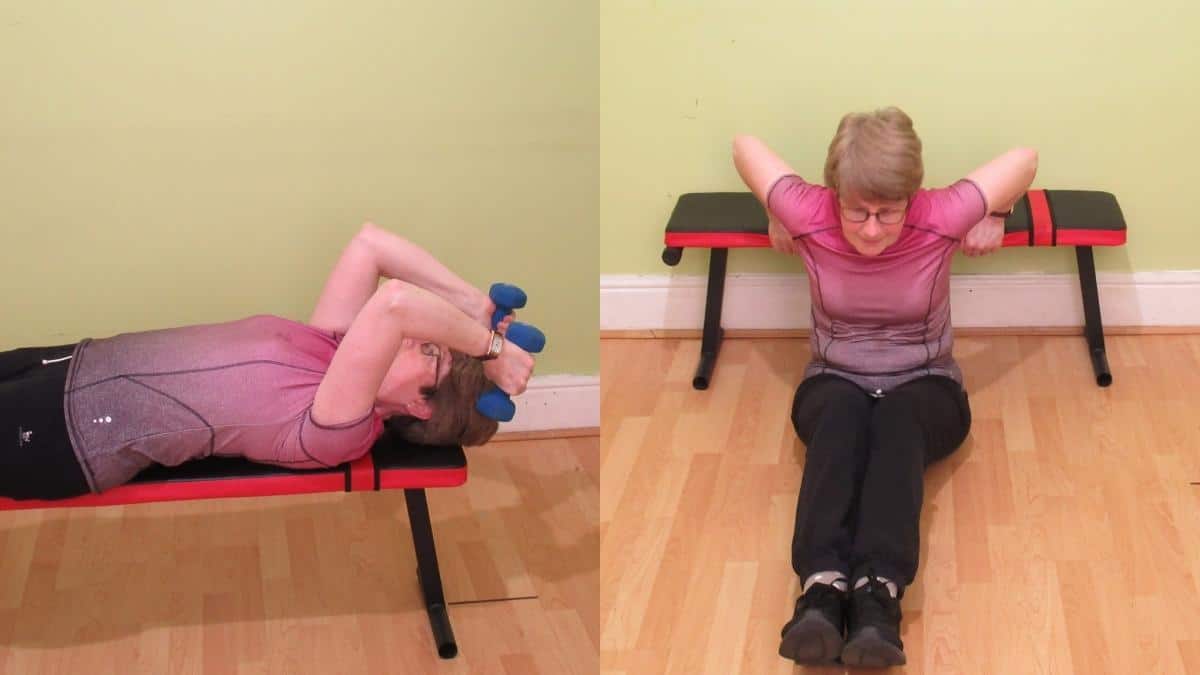 A lady showing the best tricep exercises for females to tone their triceps