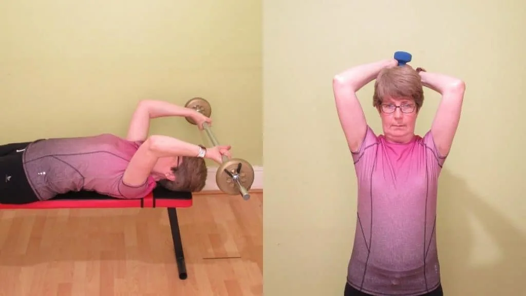 A lady demonstrating the best tricep workout for women to get toned