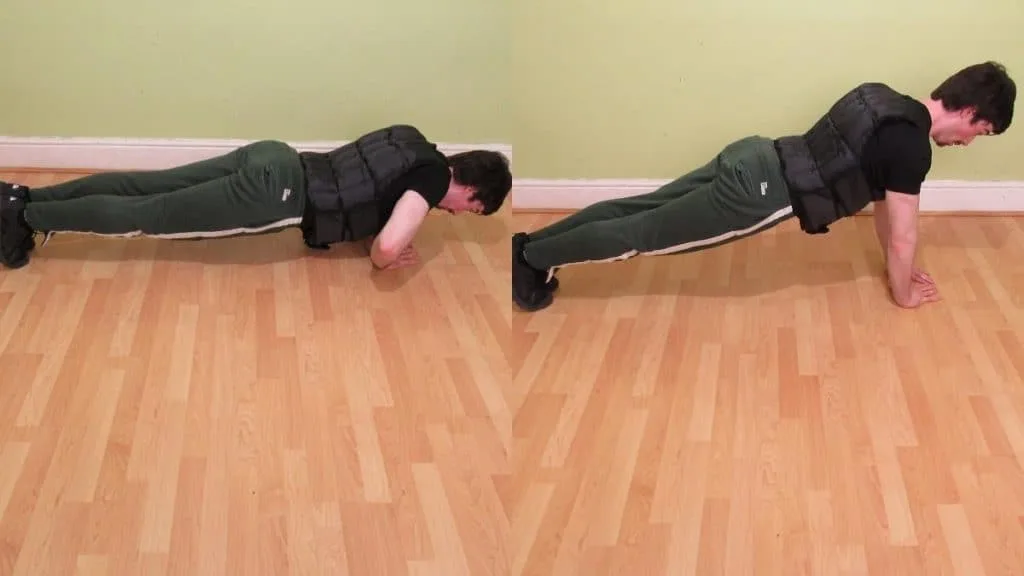 A man doing a bodyweight tricep workout