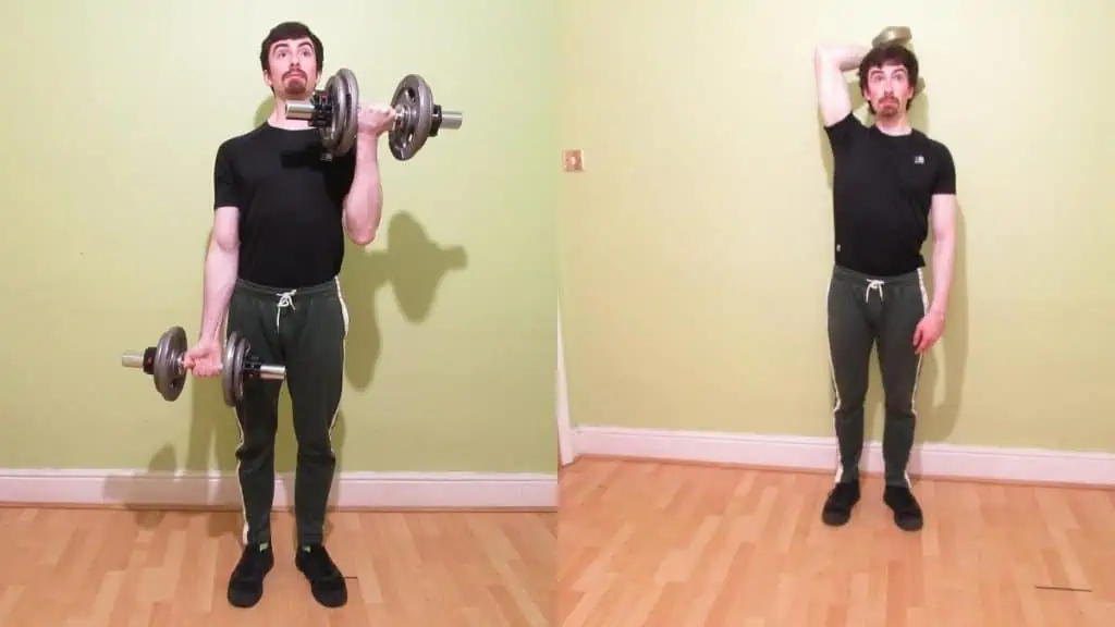 A man demonstrating that you can do biceps and triceps on the same day