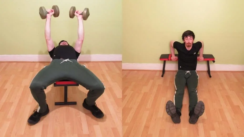 A man performing a cutting chest and tricep workout