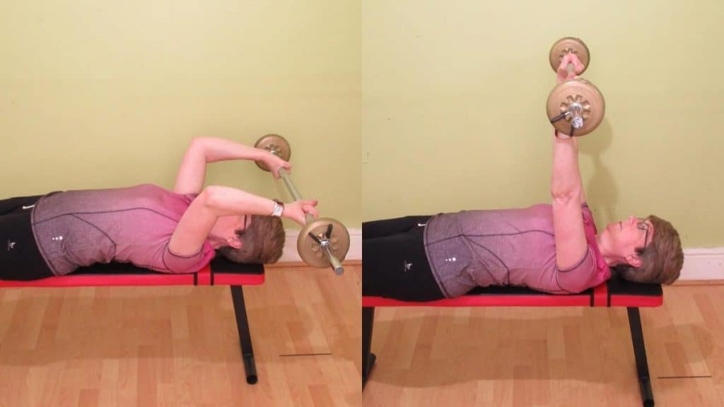 A woman doing a female tricep workout