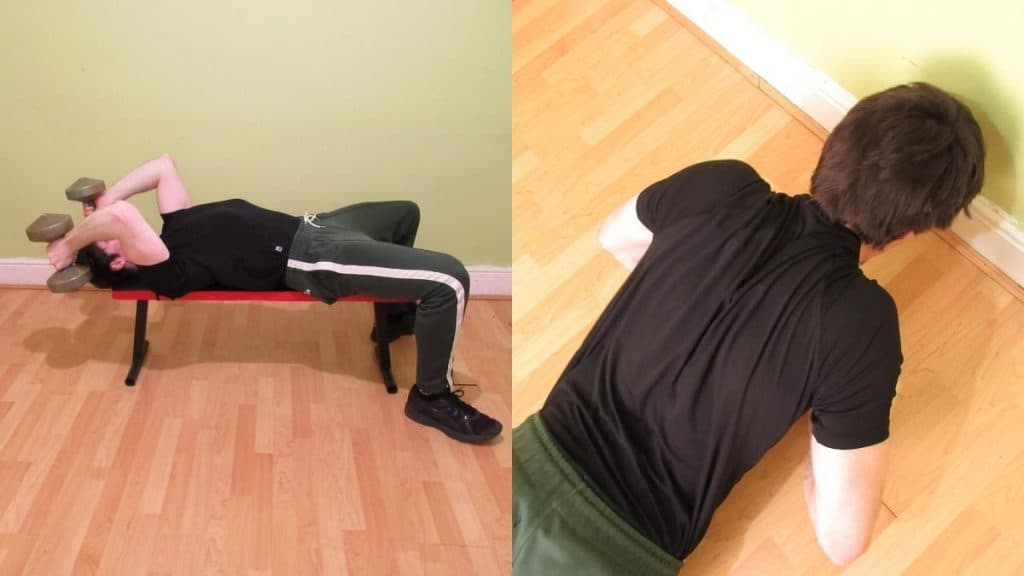 A man demonstrating how to work out and build your triceps at home