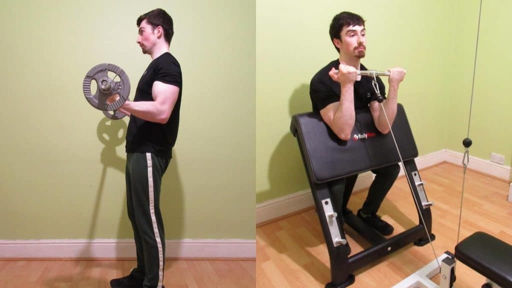 A man training his biceps