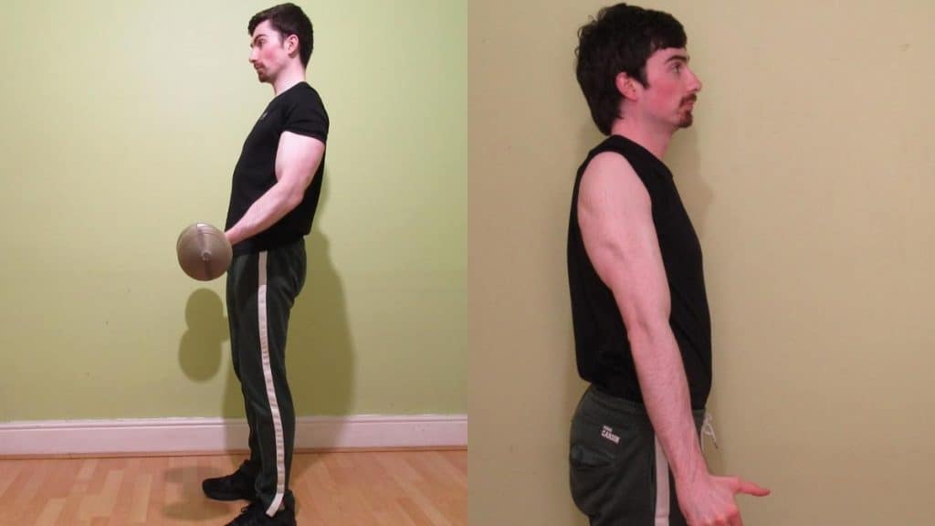 A man flexing his stubborn triceps