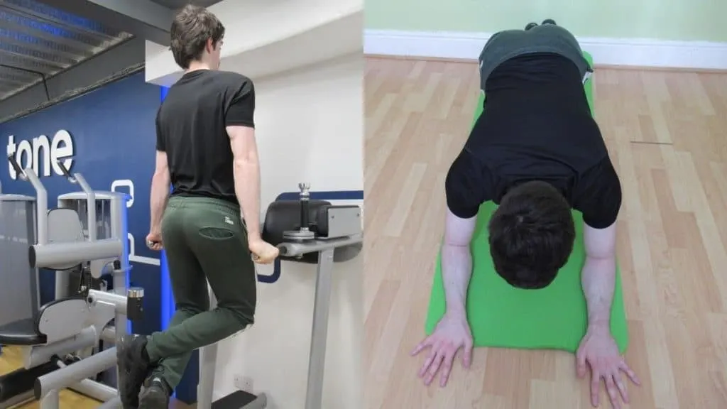 A man demonstrating a good tricep dip alternative