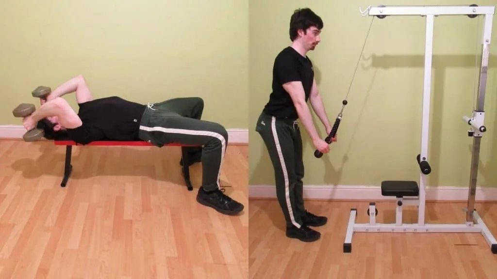 A weight lifter demonstrating some tricep exercises for beginners to build muscle