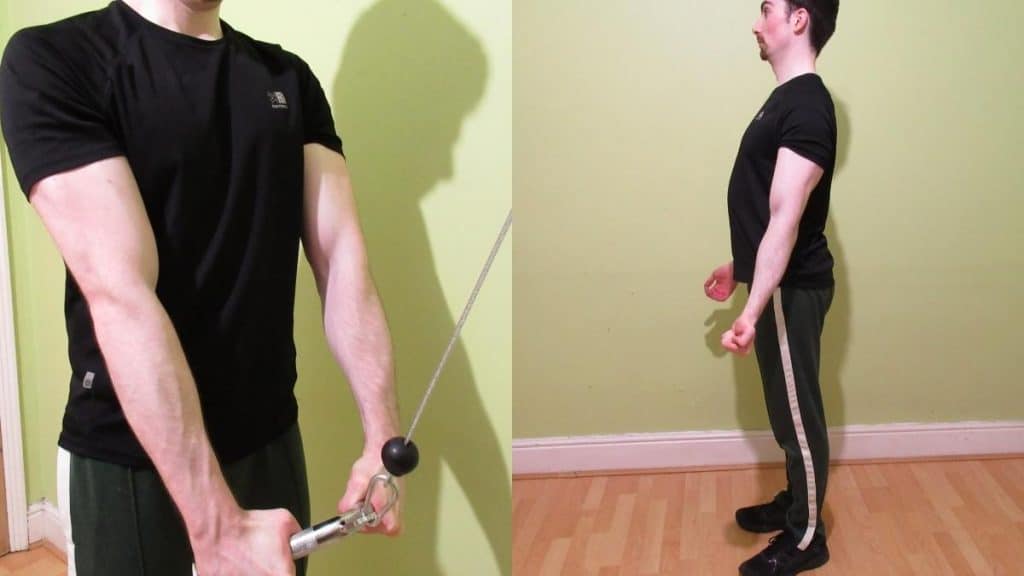 A man demonstrating what to do if you're triceps are not growing