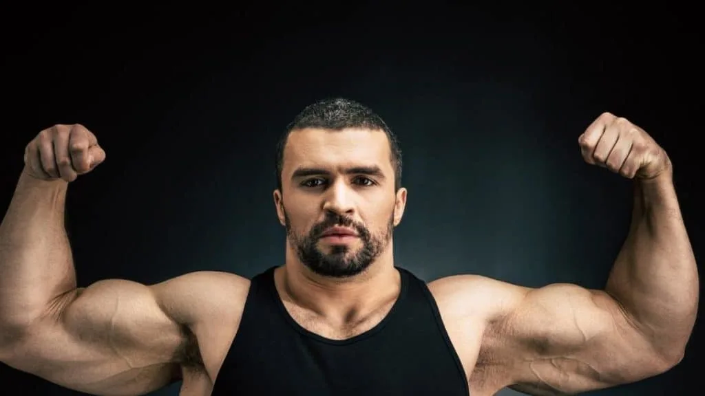 A bodybuilder with a thick 18 in neck