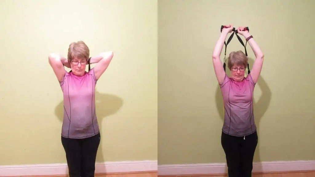 A woman doing some female tricep exercises so that she can get toned