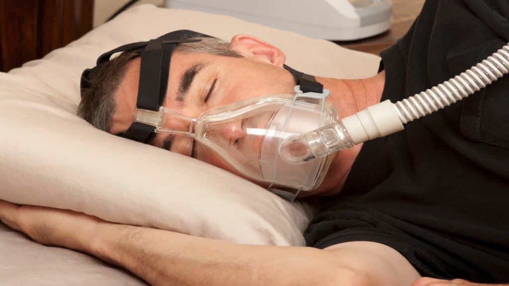 A man with sleep apnea