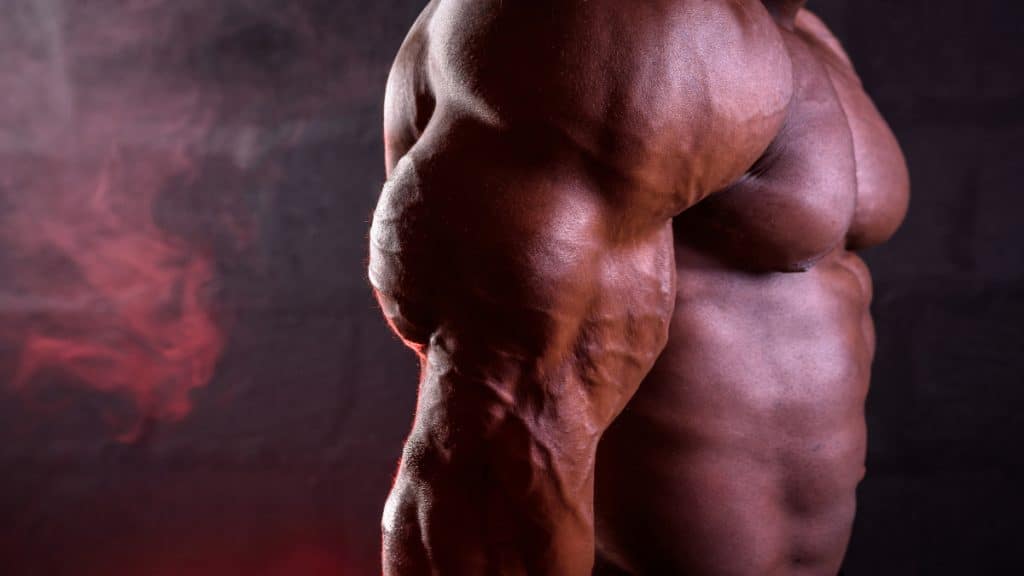 A bodybuilder with very impressive tricep width