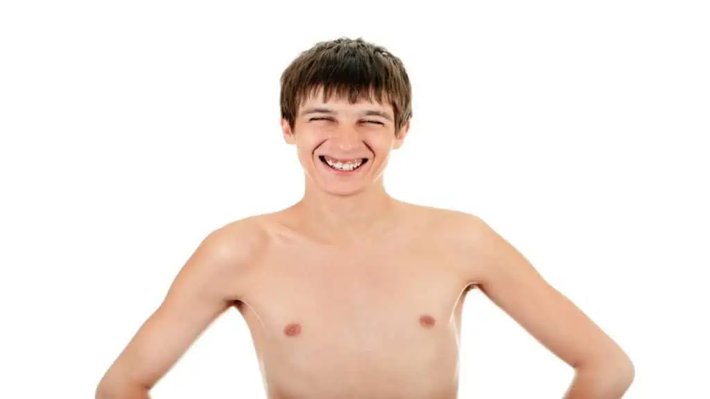 A young male showing his 42 inch shoulders