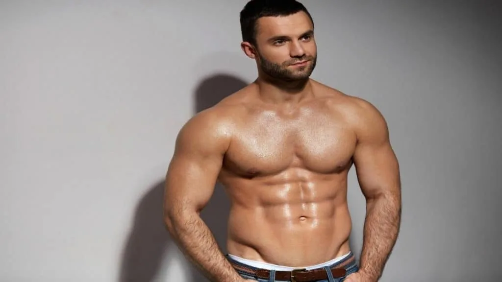 A muscular man with a 49 in chest